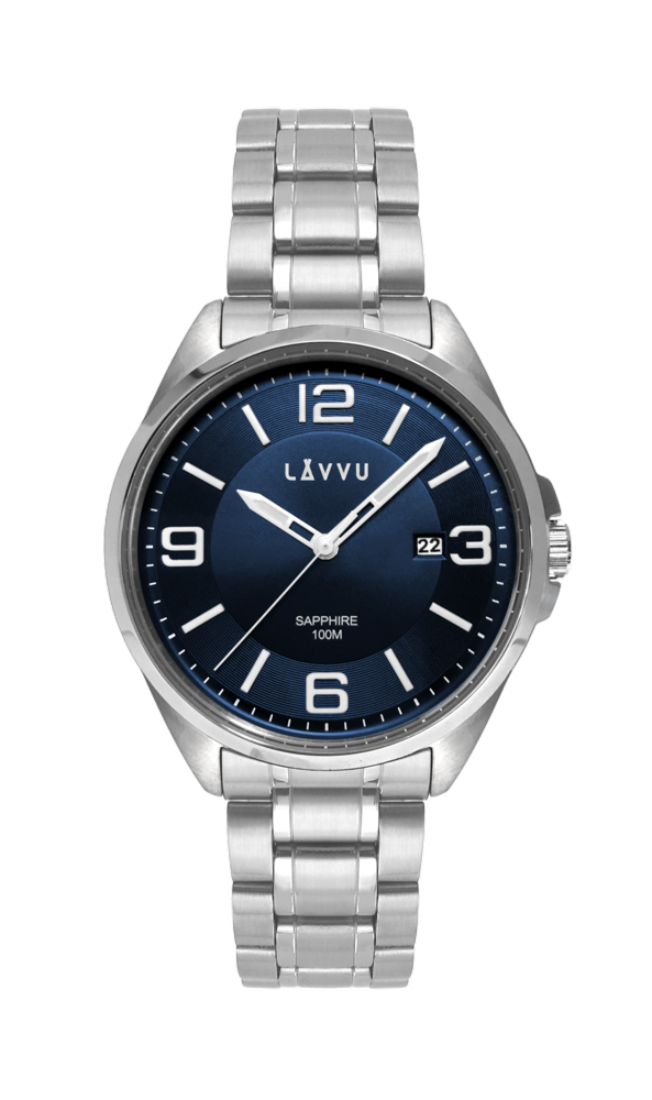 LAVVU Pánské hodinky se safírovým sklem HERNING Blue LWM0091